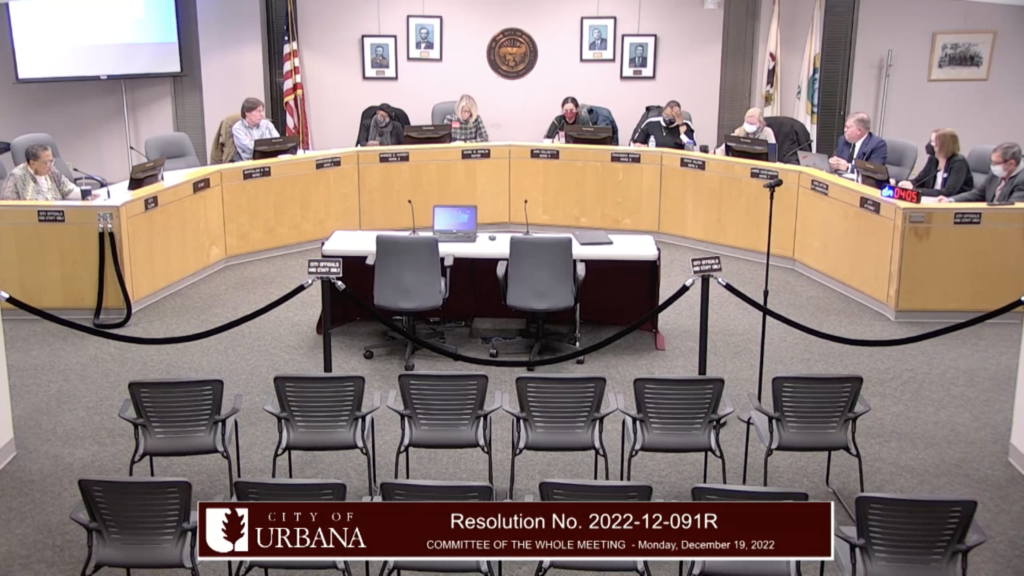 Urbana City Council on December 19, 2022